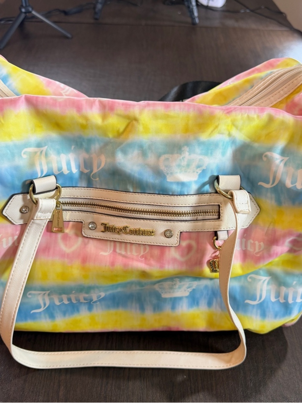 Juicy Couture Tie-Dye Weekender Tote Bag in Pastel Multicolor